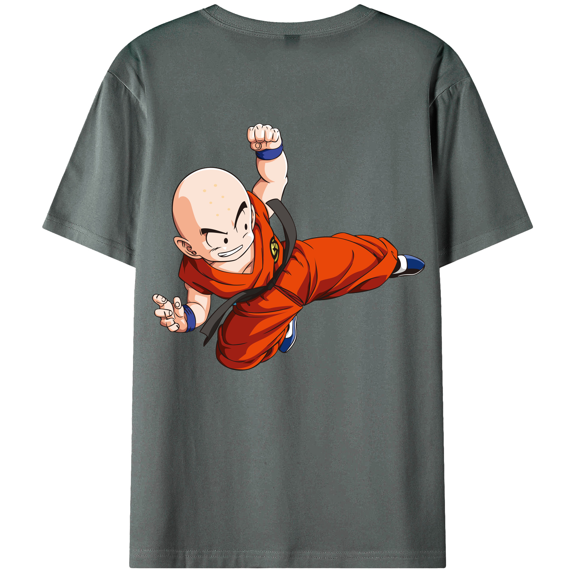 （画像用） ドラゴンボール クリリン DRAGON BALL krillin 綿100％ メンズ半袖Tシャツ（バックプリント） 通気性